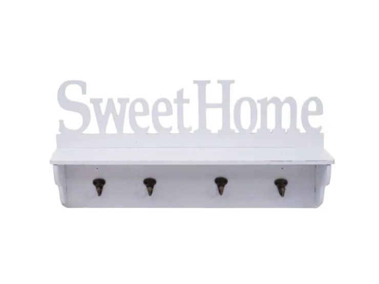 MCW Wandgarderobe D41 Sweet Home 4 Haken Weiß* Garderoben