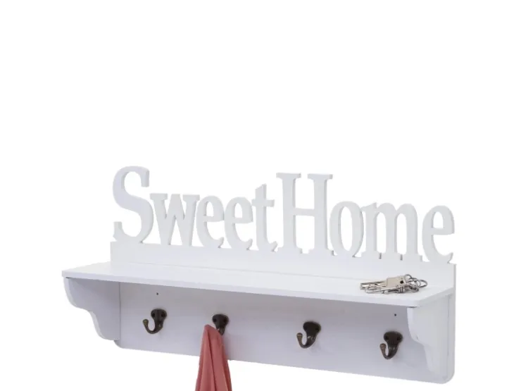 MCW Wandgarderobe D41 Sweet Home 4 Haken Weiß* Garderoben