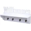 MCW Wandgarderobe D41 Willkommen 4 Haken Weiß* Garderoben