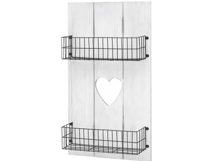 MCW Wandregal D42 Massivholz 70x40x10cm Weiß Shabby* Schweberegale