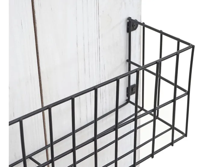 MCW Wandregal D42 Massivholz 70x40x10cm Weiß Shabby* Schweberegale