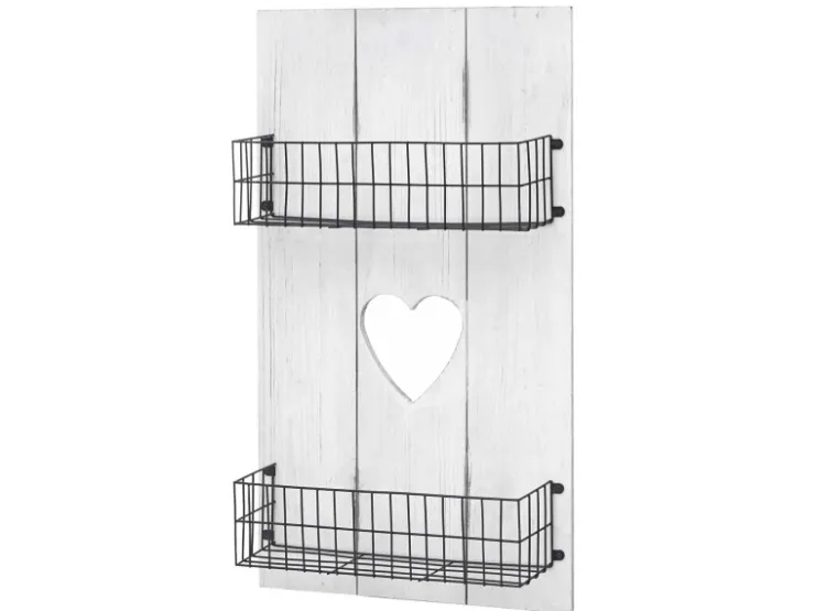 MCW Wandregal D42 Massivholz 70x40x10cm Weiß Shabby* Schweberegale