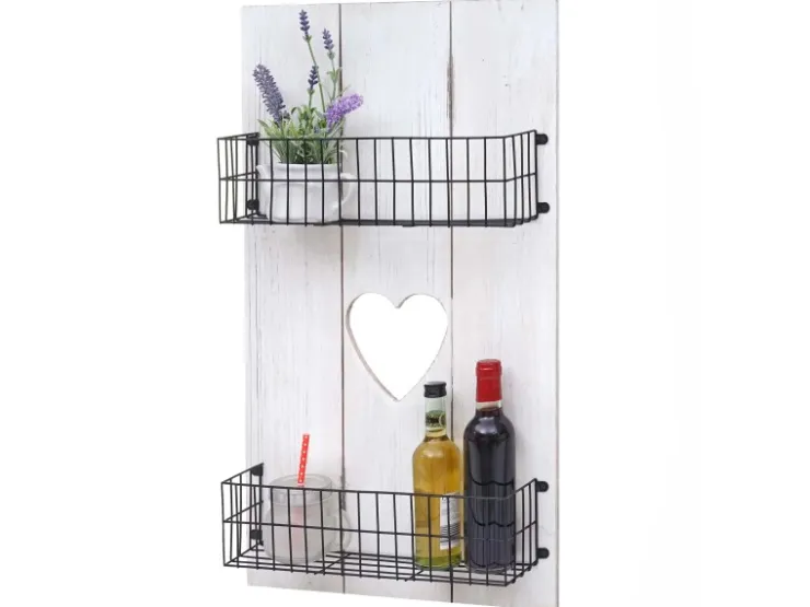 MCW Wandregal D42 Massivholz 70x40x10cm Weiß Shabby* Schweberegale