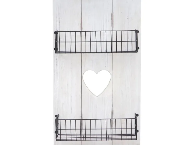 MCW Wandregal D42 Massivholz 70x40x10cm Weiß Shabby* Schweberegale