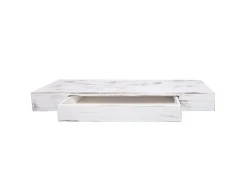 MCW Wandregal H37 Schublade 8x80x25cm Weiß Shabby