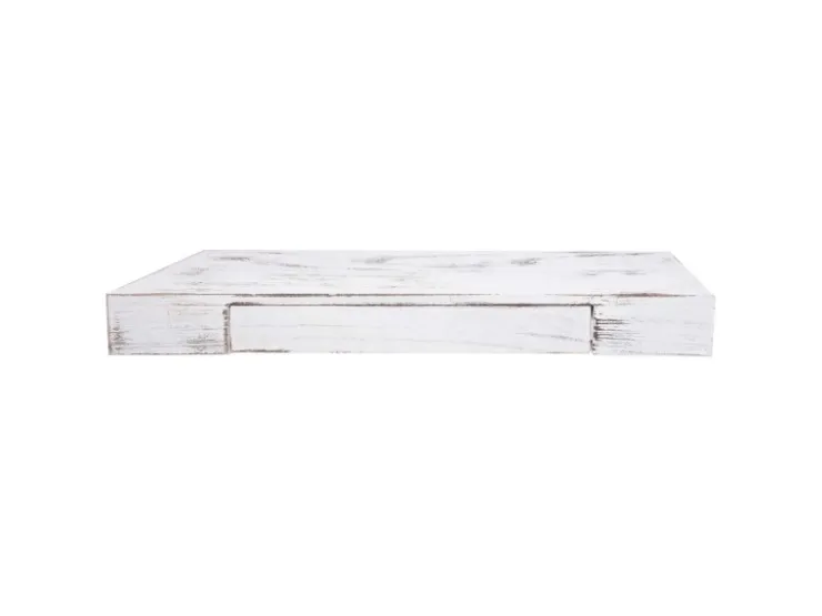 MCW Wandregal H37 Schublade 8x80x25cm Weiß Shabby