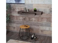 MCW Wandregal H37 Schublade 8x80x25cm Shabby