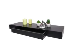 MCW Wandregal H37 Schublade 8x80x25cm* Schweberegale|Regale Schwarz