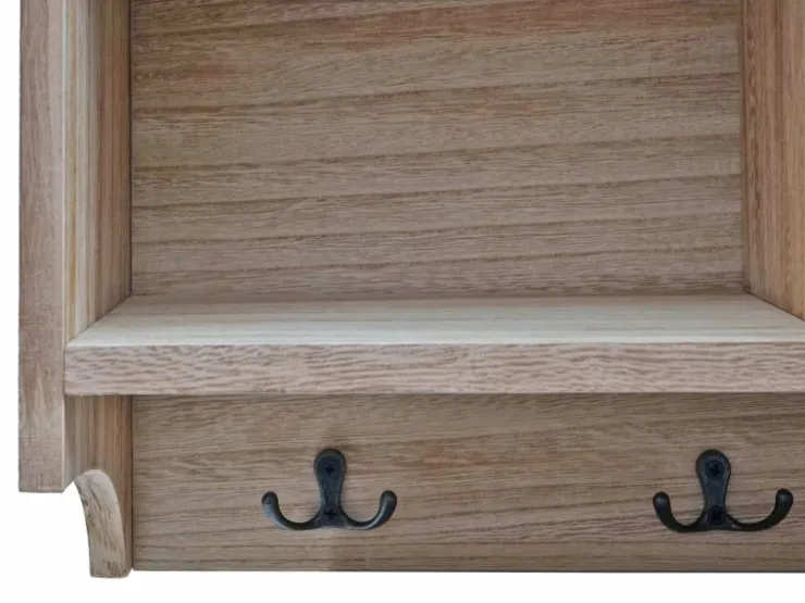 MCW Wandregal K49 Garderobe Wandgarderobe Regal 3 Staufächer 5 Haken 30x80x20cm Holz* Garderoben