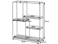 MCW Wandregal K76 51x40x11cm