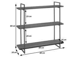 MCW Wandregal K78 60x60x18cm Weiß Metall Gold* Schweberegale