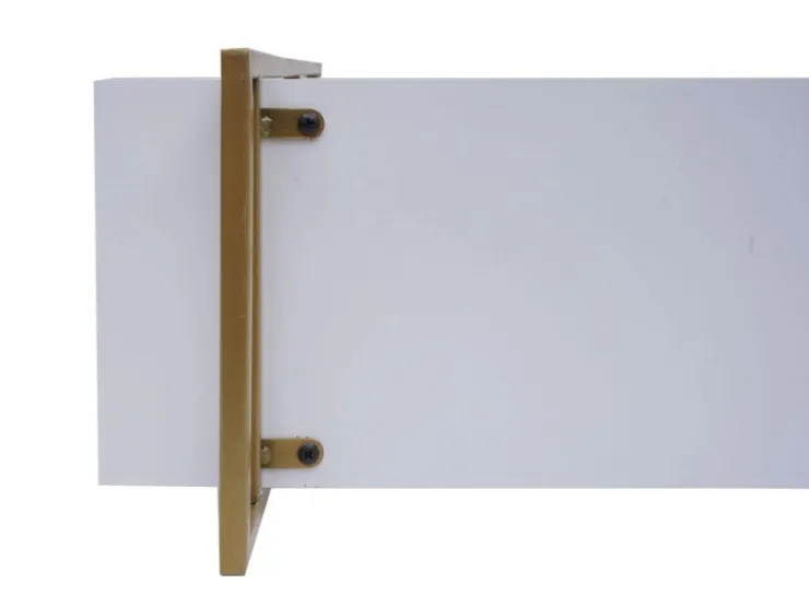 MCW Wandregal K78 60x60x18cm Weiß Metall Gold* Schweberegale