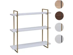 MCW Wandregal K78 60x60x18cm Weiß Metall Gold* Schweberegale