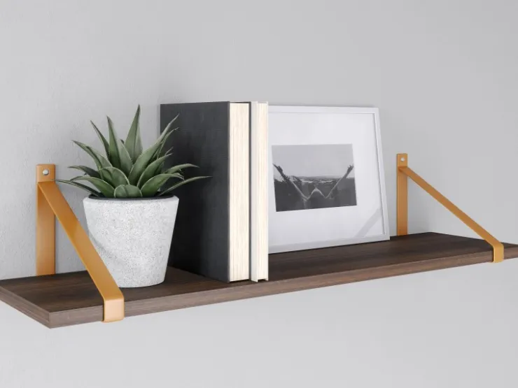 MDF-Wandregal Oldham 1,8 cm x 60 cm x 20 cm nfarben dunkel* Holzregale|Wandregale