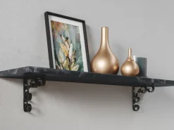 MDF-Wandregal Oldham 1,8 cm x 60 cm x 20 cm Glanzschwarz