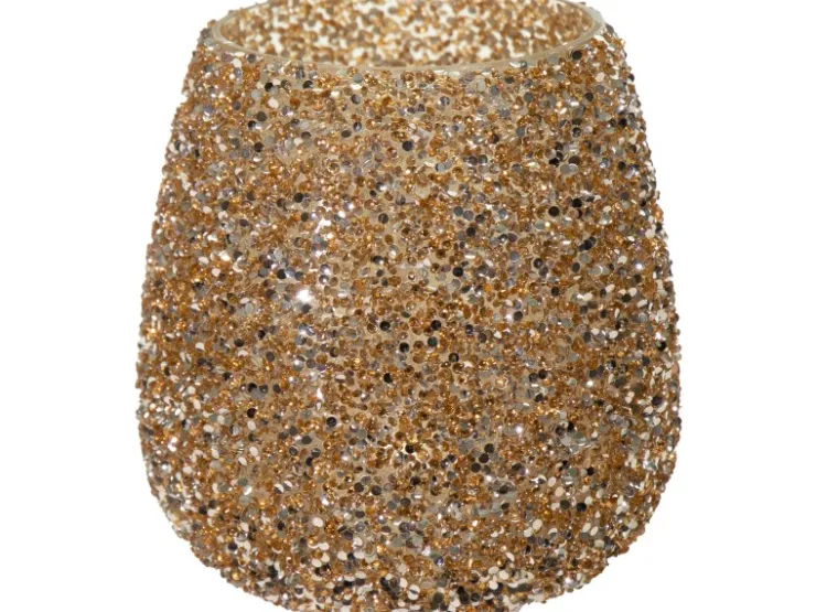 M Collections Mega Collections Pflanzgefäß Strass Ø 9,5 cm x 9 cm Gold