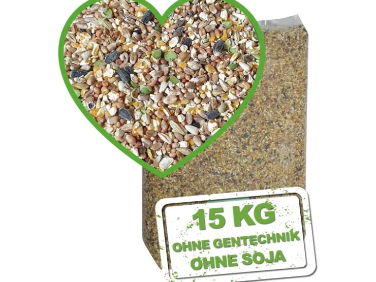 MeineHennen KÖRNER VITAL EXZELLENT Plus 15 Kg Premium Hühnerfutter Wachtelfutter Körnerfutter Geflügelfutter und Hennenfutter Alleinfutter