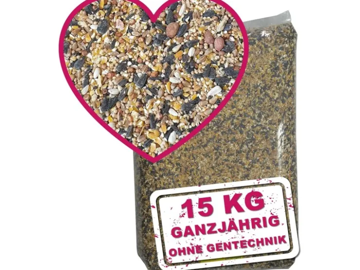 MeinWildvogel WILDVOGEL VITAL 15 kg Vogelfutter Ganzjahresfutter für Wildvögel und Gartenvögel Wildvogelfutter OHNE GENTECHNIK