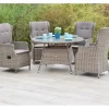 Merxx Riviera Set 9-tlg. Tisch Ø 120 cm Stahl Kunststoffgeflecht