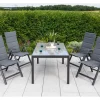 Merxx Taviano Set 5-tlg. 4 Klappsessel Gartentisch 150 x 90 cm Grau