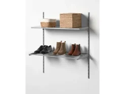 Metall-Drahtboden-Set 25,5 cm x 80,5 cm Weiß-Alu* Metallregale|Regal Weiß