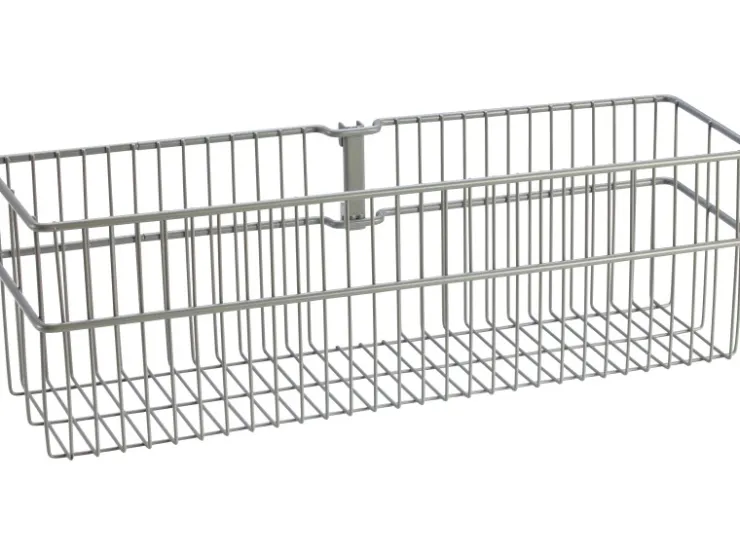 Metall-Drahtkorb 2-reihig 13,5 cm x 43,5 cm Weiß-Alu