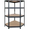 AR Shelving Metall-Eck-Schwerlast-Steckregal Rivet Anthrazit 180 cm x 90 cm x 45 cm x 65 cm* Eckregale|Holzregale