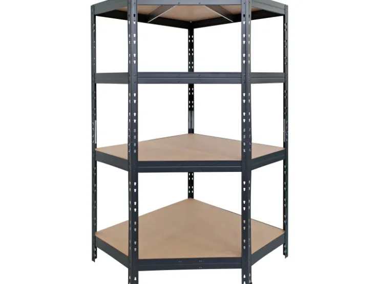AR Shelving Metall-Eck-Schwerlast-Steckregal Rivet Anthrazit 180 cm x 90 cm x 45 cm x 65 cm* Eckregale|Holzregale