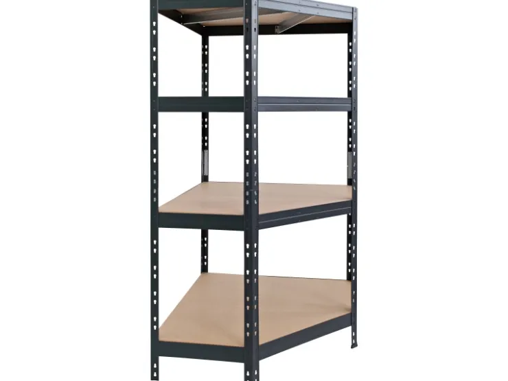 AR Shelving Metall-Eck-Schwerlast-Steckregal Rivet Anthrazit 180 cm x 90 cm x 45 cm x 65 cm* Eckregale|Holzregale