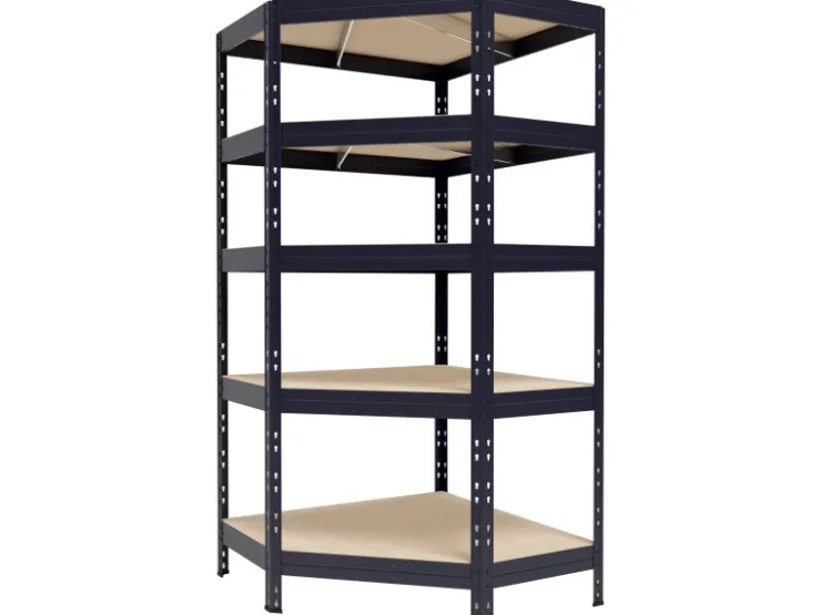 AR Shelving Metall-Eck-Schwerlast-Steckregal Rivet Anthrazit 180 cm x 90 cm x 45 cm x 65 cm* Eckregale|Holzregale