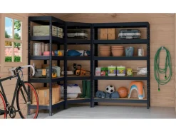 AR Shelving Metall-Eck-Schwerlast-Steckregal Rivet Anthrazit 180 cm x 90 cm x 45 cm x 65 cm* Eckregale|Holzregale