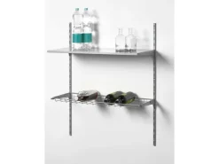 Metall-Flaschenregal 80 cm x 40 cm Weiß-Alu