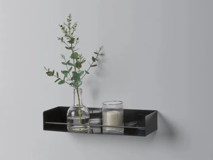 Metall-Regal Kenn 7 cm x 40 cm x 12 cm Schwarz matt