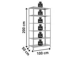 OBI Metall-Schraubregal SR 100/65 Verzinkt 200 cm x 100 cm x 50 cm