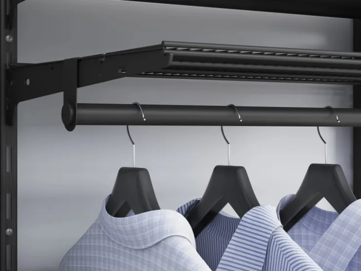 Metall-Wandschiene 1-reihig 150 cm Schwarz* Kellerregale|Regale Schwarz