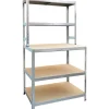 Metall-Werkbank mit Regalaufsatz Verzinkt 180 cm x 100 cm x 60 cm