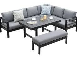 MeXo Aluminium Lounge-Set mit Esstisch für 8 Personen* Kissenbezüge
