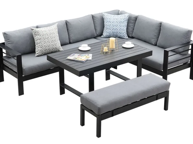 MeXo Aluminium Lounge-Set mit Esstisch für 8 Personen* Kissenbezüge