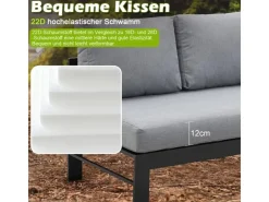 MeXo Aluminium Lounge-Set mit Esstisch für 8 Personen* Kissenbezüge
