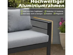 MeXo Aluminium Lounge-Set mit Esstisch für 8 Personen* Kissenbezüge