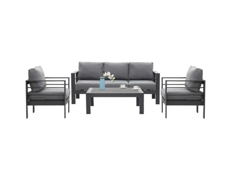 MeXo Gartenmöbel Set aus Aluminium Loungeset für 5 Personen* Kissenbezüge