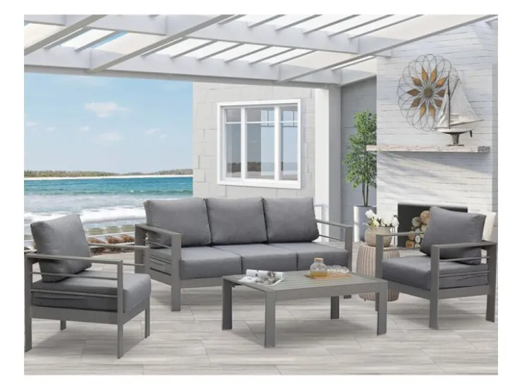 MeXo Gartenmöbel Set aus Aluminium Loungeset für 5 Personen* Kissenbezüge