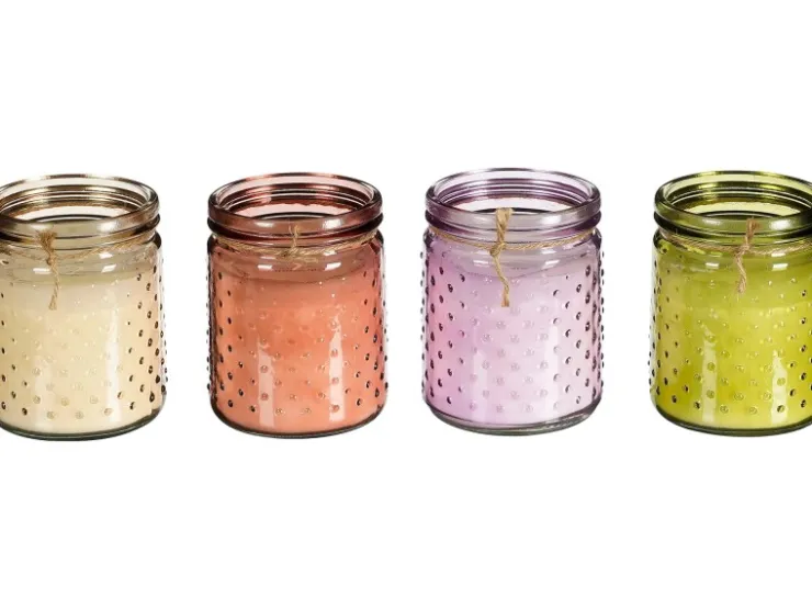 Mica Decorations Kerzen Citronella Braun Grün Lila Hellbraun Ø10 cm Farbsortiert* Kerzen|Insektenschutz