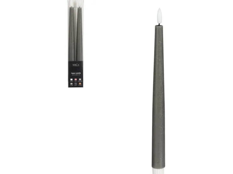 Mica Decorations Spitzkerze mit LED 28,5 cm x 2,2 cm 2 Stück* Kerzen