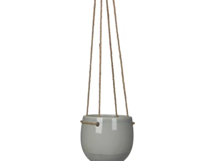 Mica Decorations Topf Hängend Resa Rund Hellgrau 11,5 Ø 13,5 cm