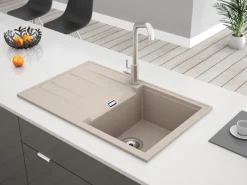 Miló Einbauspüle Granitverbundstoff Piatto 78 Sandbeige* Schränke