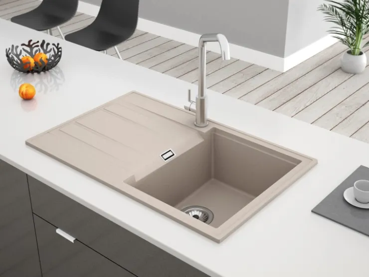 Miló Einbauspüle Granitverbundstoff Piatto 78 Sandbeige* Schränke