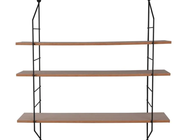 Mirrors & More Metall-Wandregal Ella mit Holz 60 cm x 62 cm x 14,5 cm* Schweberegale