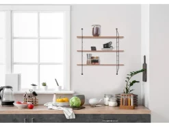 Mirrors & More Metall-Wandregal Ella mit Holz 60 cm x 62 cm x 14,5 cm* Schweberegale