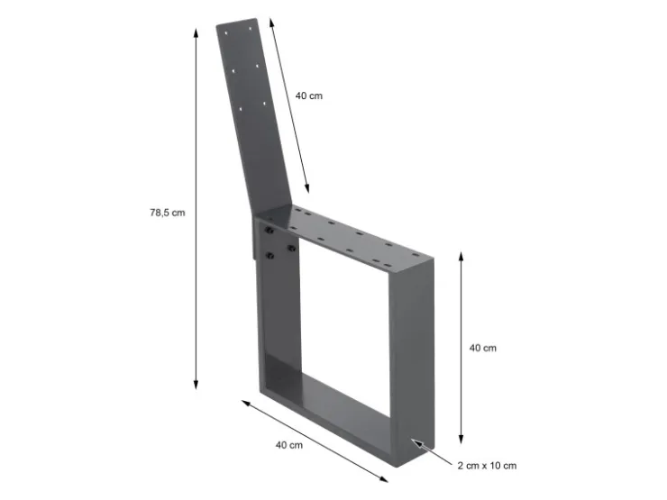 ML-Design 2 Stück Bankbeine aus Stahl Massiv 40x78,5cm mit Rückenlehne